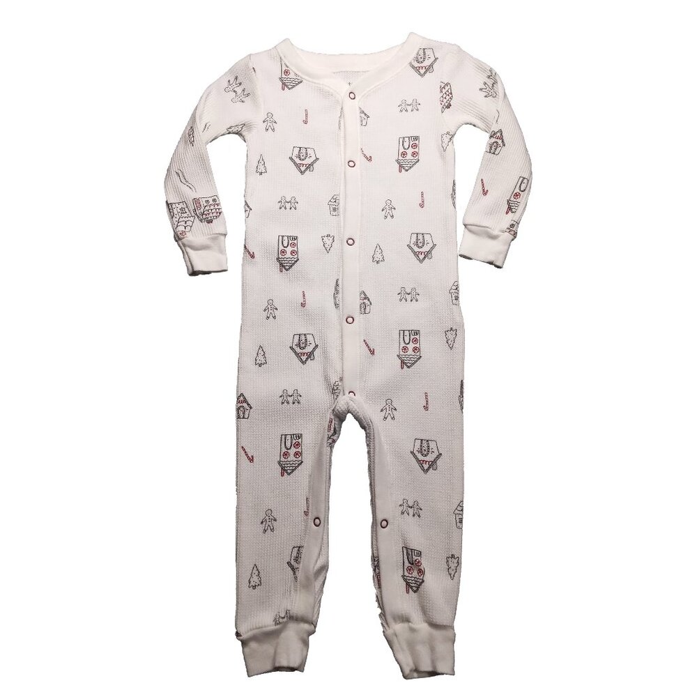 Carter's White Winter Waffle Weave Christmas Onesie US 12M